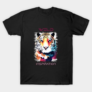 Tiger Wild Nature Animal Colors Art Painting T-Shirt